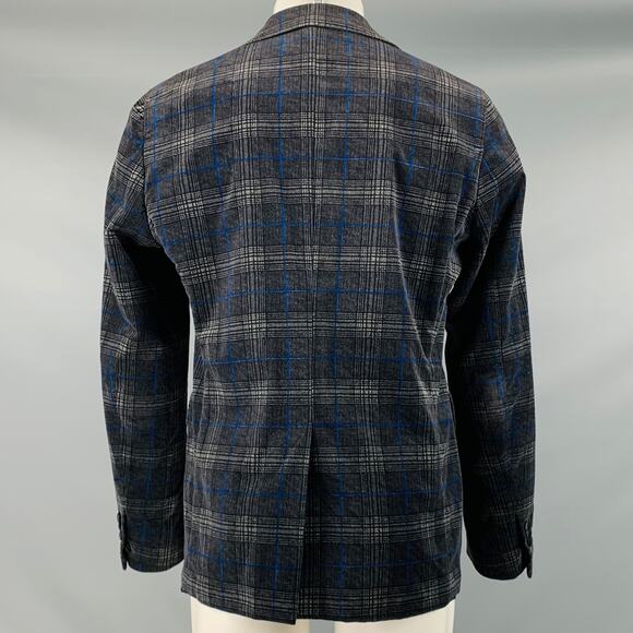DSQUARED2 Size 40 Black Grey Plaid Cotton Blend Peak Lapel Sport Coat - Picture 4 of 10